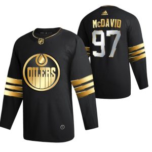 Edmonton Oilers Trikot Connor McDavid Schwarz 2021 Golden Edition Limited Authentic